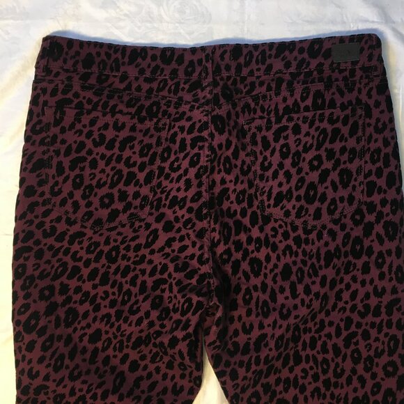 Jordache Jeans Purple Luxe Skinny Cheetah Mid Rise Flocked Black Sz 16 New - Picture 12 of 13